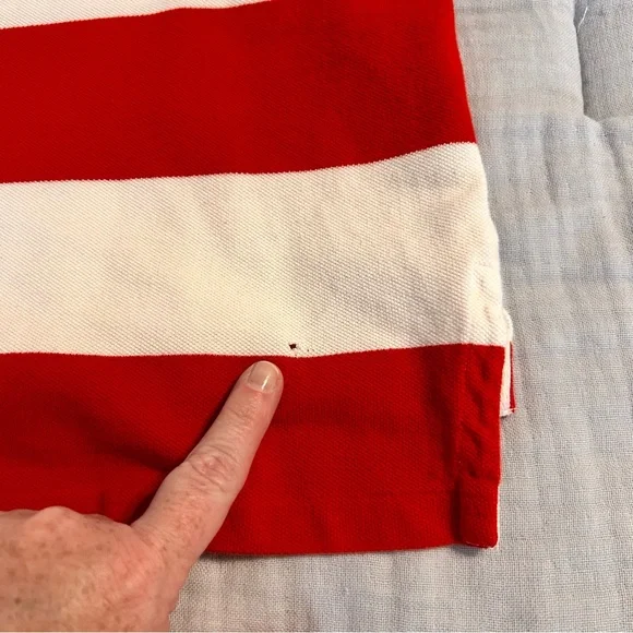 Ralph Lauren Boys Red and White Polo with Chambray Collar Sz L 14/16 - Picture 7 of 9